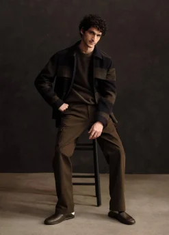 Italian Plaid Splittable Wool-Blend Shirt Jacket