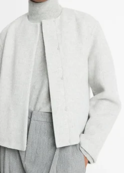 Italian Wool-Blend Collarless Jacket