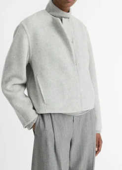 Italian Wool-Blend Collarless Jacket