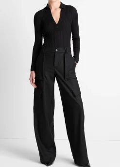 Italian Wool-Blend Flannel Cargo Pant