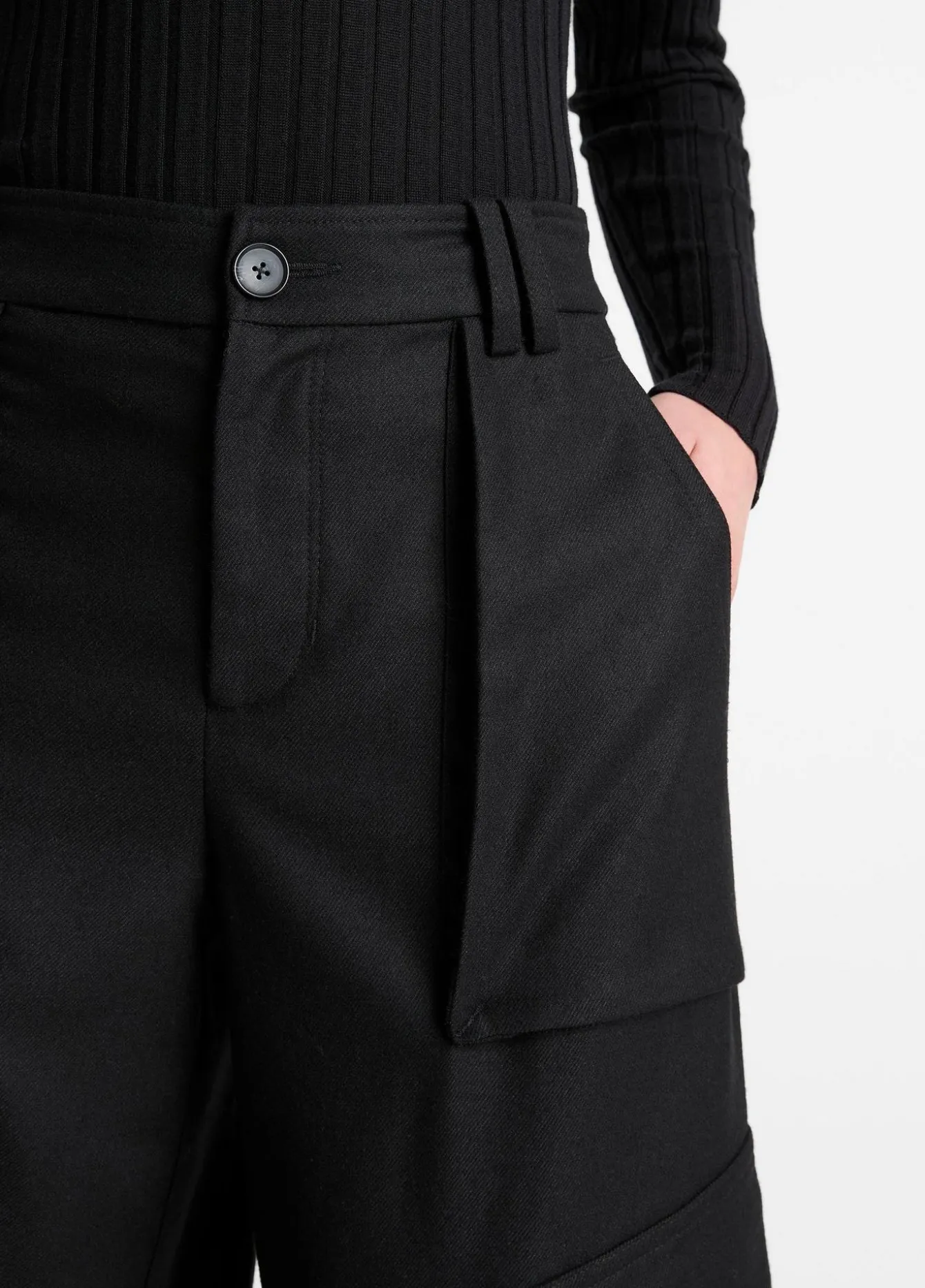 Italian Wool-Blend Flannel Cargo Pant