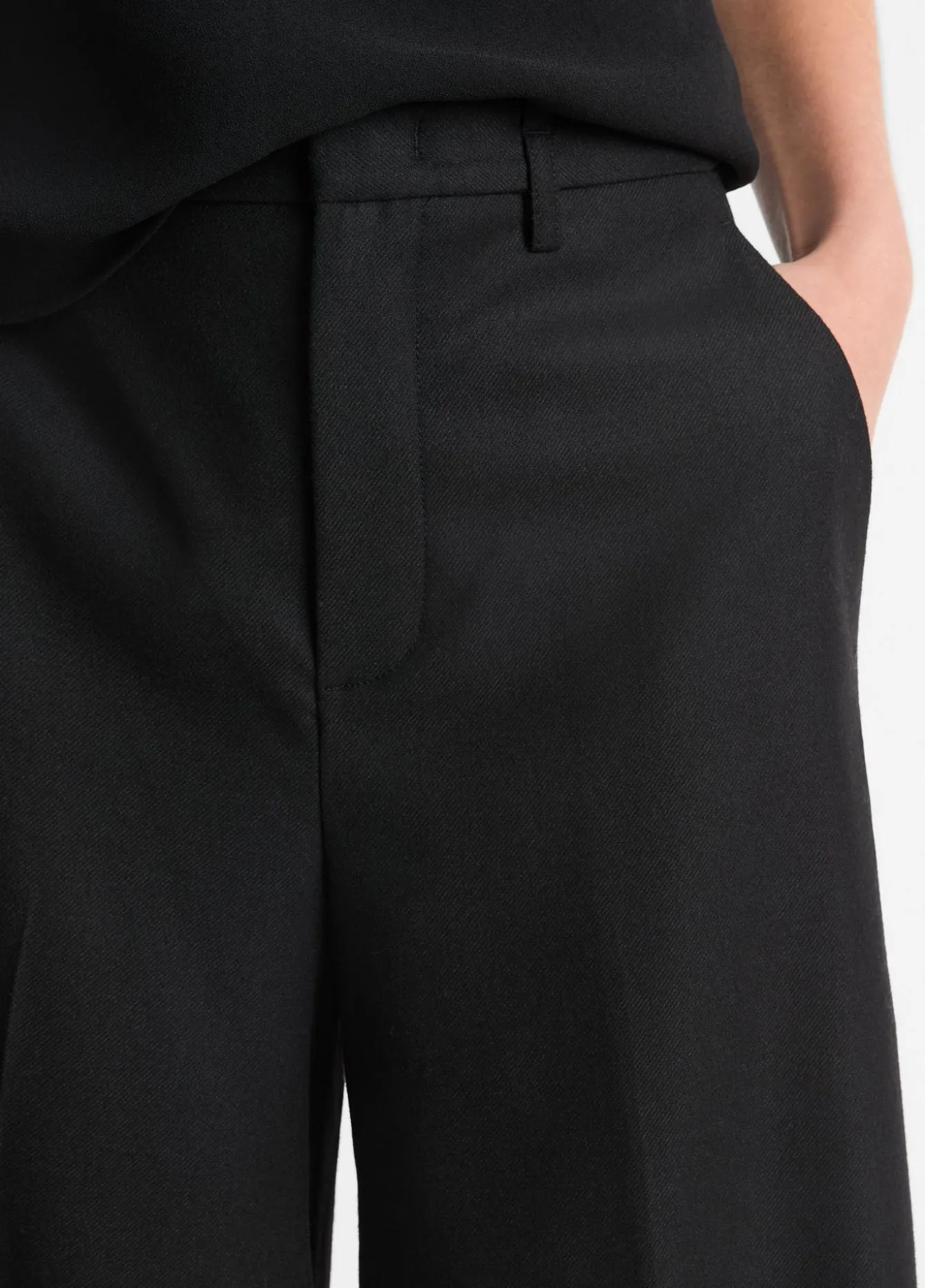 Italian Wool-Blend Flannel Mid-Rise Culotte
