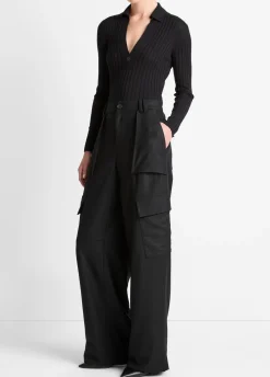 Italian Wool-Blend Flannel Cargo Pant