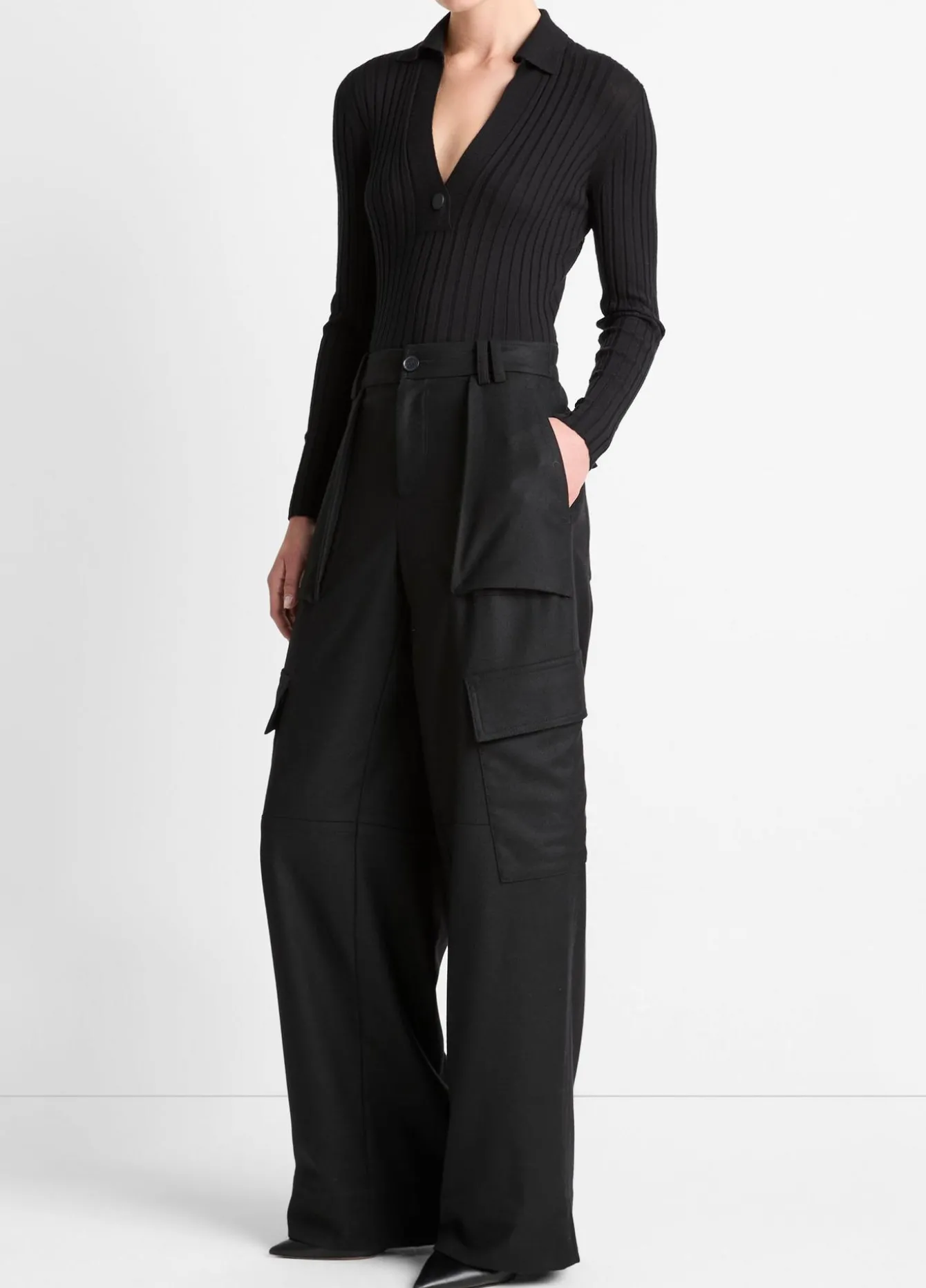 Italian Wool-Blend Flannel Cargo Pant