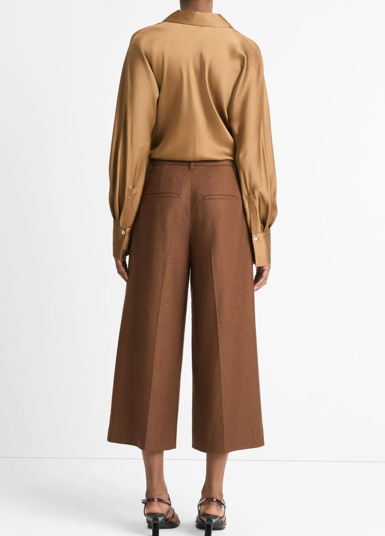Italian Wool-Blend Flannel Mid-Rise Culotte