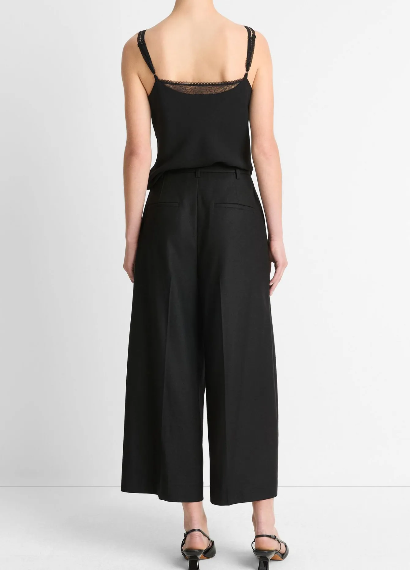 Italian Wool-Blend Flannel Mid-Rise Culotte