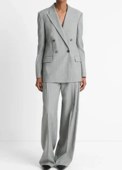 Italian Wool-Blend Twill Double-Breasted Blazer