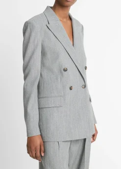 Italian Wool-Blend Twill Double-Breasted Blazer