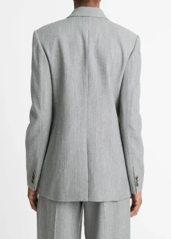 Italian Wool-Blend Twill Double-Breasted Blazer