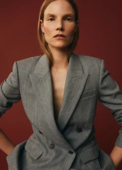 Italian Wool-Blend Twill Double-Breasted Blazer