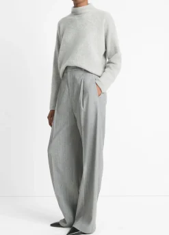 Italian Wool-Blend Twill High-Rise Trouser