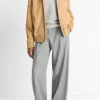 Knit-Lined Suede Hoodie