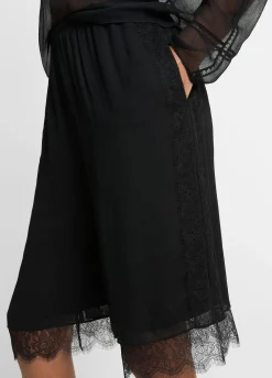 Lace-Trim Chiffon Short