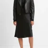 Leather Cross-Front Moto Jacket
