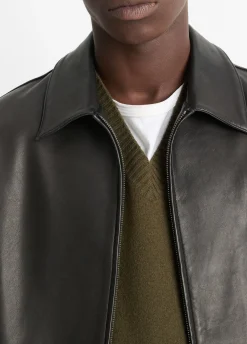 Leather Zip-Up Jacket