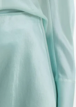 Lingerie-Detailed Satin Slip Skirt