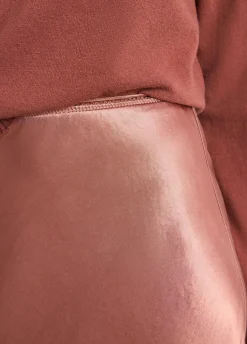 Lingerie-Trim Satin Slip Skirt