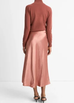 Lingerie-Trim Satin Slip Skirt