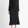 Long-Sleeve Crossover Dress