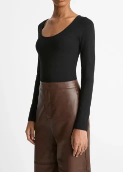 Long-Sleeve Scoop Neck T-Shirt