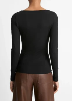 Long-Sleeve Scoop Neck T-Shirt