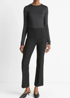 Mid-Rise Pintuck Crop Flare Pant
