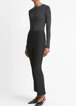 Mid-Rise Pintuck Crop Flare Pant