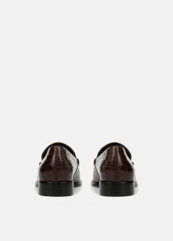 Naomi Croc-Embossed Leather Loafer