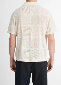 Patchwork Pointelle Short-Sleeve Shirt