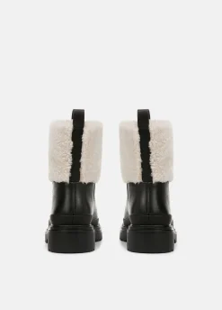 Percie Leather & Shearling Lug-Sole Boot
