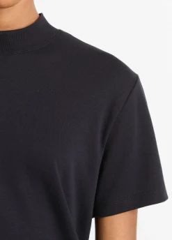Pima Cotton Mock-Neck T-Shirt