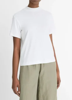 Pima Cotton Mock-Neck T-Shirt