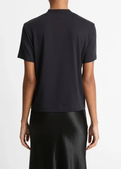 Pima Cotton Mock-Neck T-Shirt