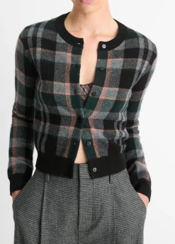 Plaid Cashmere Cardigan