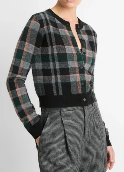 Plaid Cashmere Cardigan