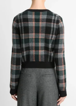 Plaid Cashmere Cardigan