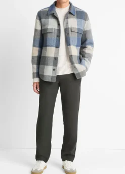 Plaid Italian Splittable Wool-Blend Shirt Jacket