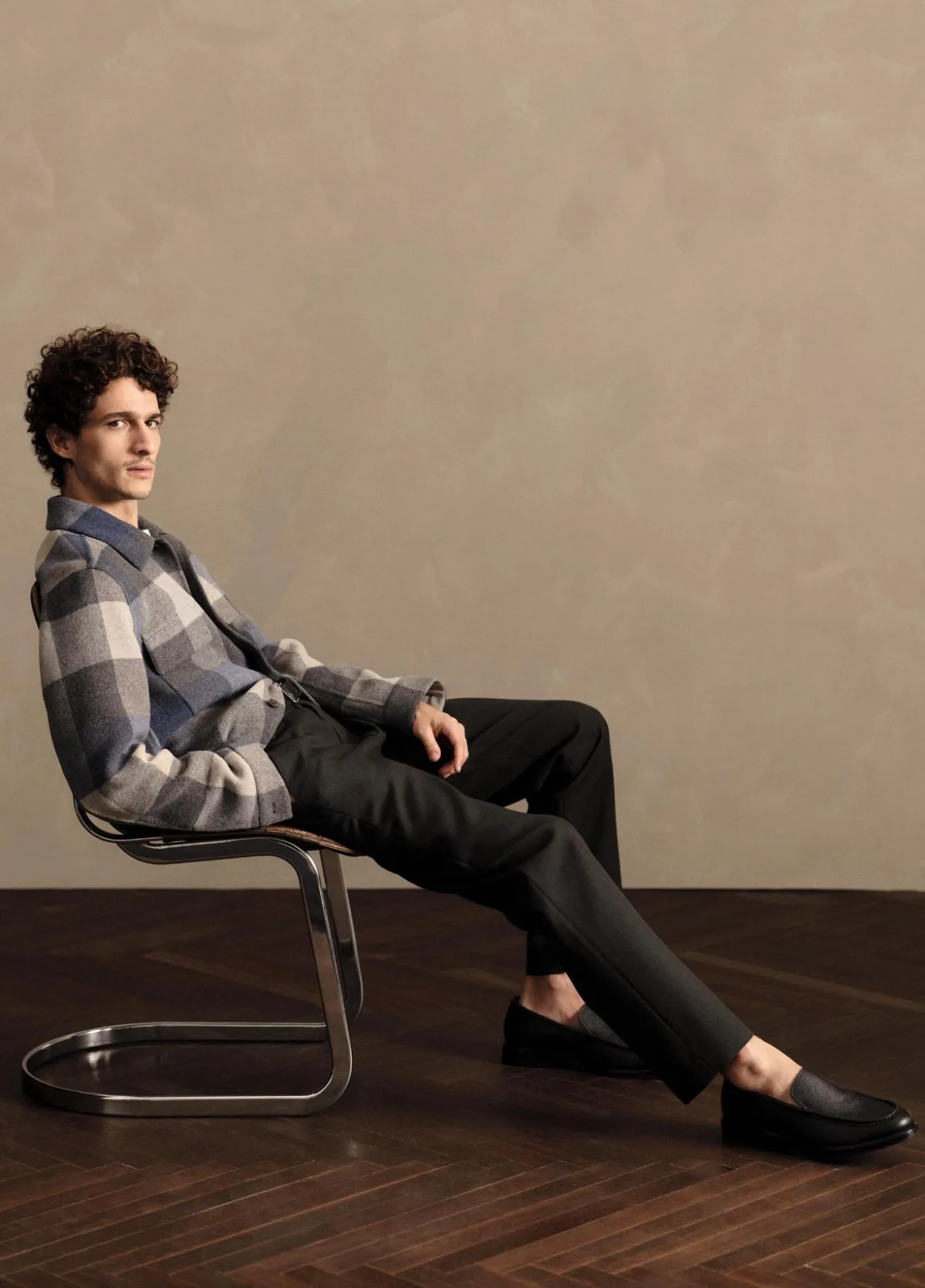 Plaid Italian Splittable Wool-Blend Shirt Jacket