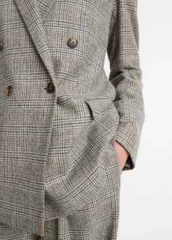 Plaid Italian Wool-Blend Double-Breasted Blazer