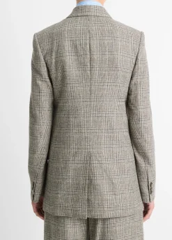 Plaid Italian Wool-Blend Double-Breasted Blazer