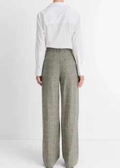 Plaid Italian Wool-Blend High-Rise Trouser