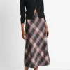 Plaid Satin Slip Skirt