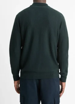 Plush Cashmere Johnny-Collar Polo