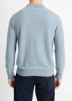Plush Cashmere Johnny-Collar Polo