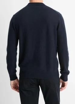 Plush Cashmere Johnny-Collar Polo