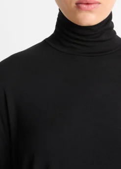 Relaxed Long-Sleeve Turtleneck Top