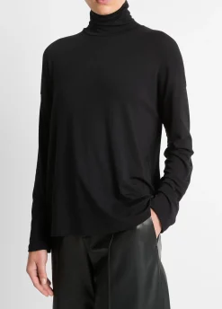 Relaxed Long-Sleeve Turtleneck Top