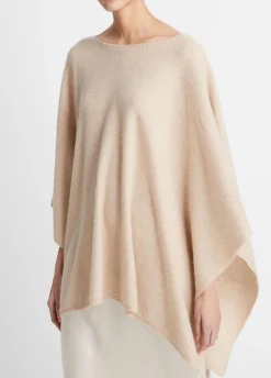 Reverse-Jersey Cashmere Boat-Neck Poncho
