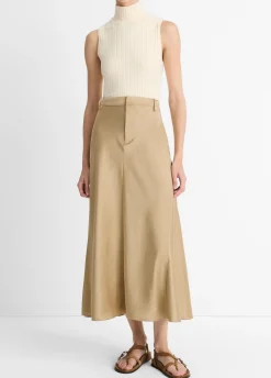 Ribbed Cotton-Blend Turtleneck Top