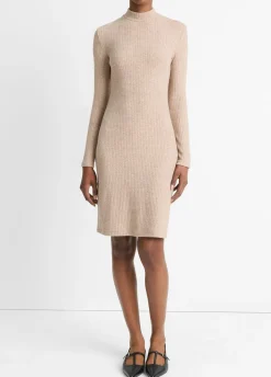 Ribbed Long-Sleeve Short Dress